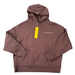 YELABEL Unisex Lenox Sixteenth Brown Oversized Pullover Hoodie Size XS/S